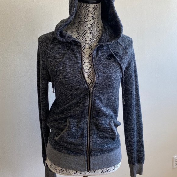 Roots Tops - Authentic Roots Heathered Grey Zip Up Hoodie XS